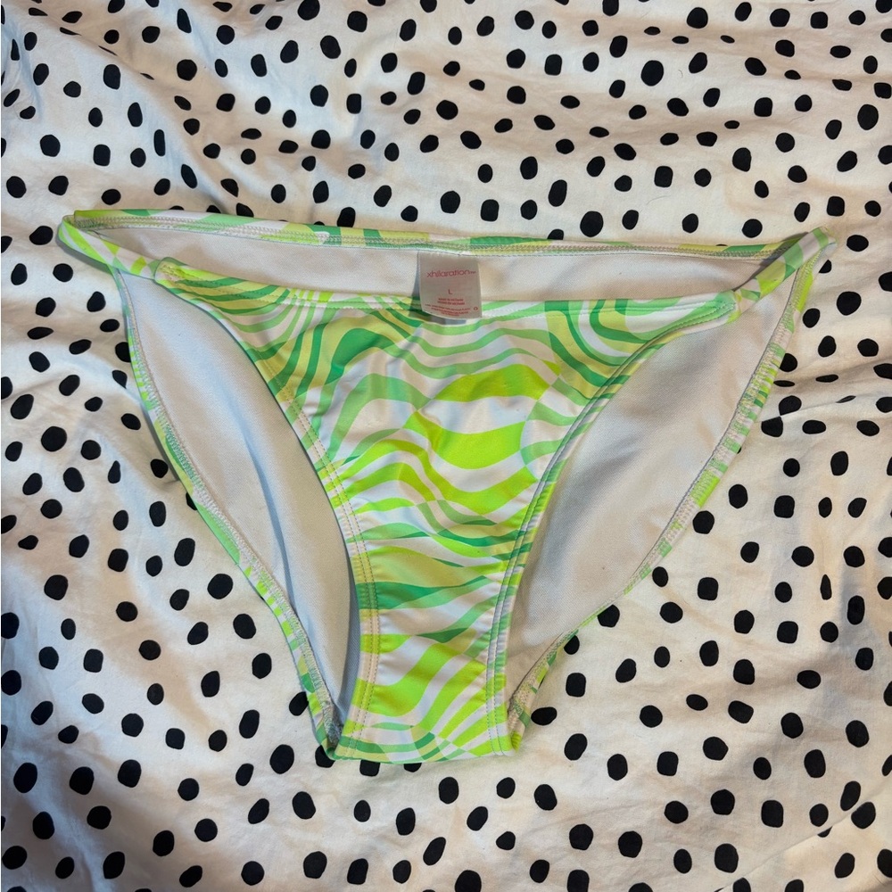 Xhilaration Swirl Bikini Bottom - Green and White